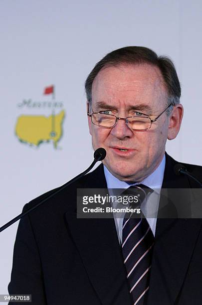 Peter Dawson, chief executive officer of Scotland's Royal and Ancient Golf Club, answers questions during a news conference in Hong Kong, China, on...