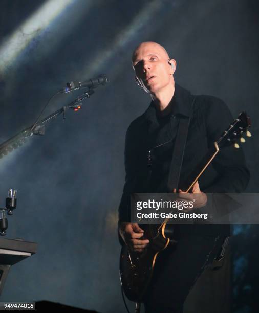 Guitarist Billy Howerdel of A Perfect Circle performs during the Las Rageous music festival at the Downtown Las Vegas Events Center on April 20, 2018...