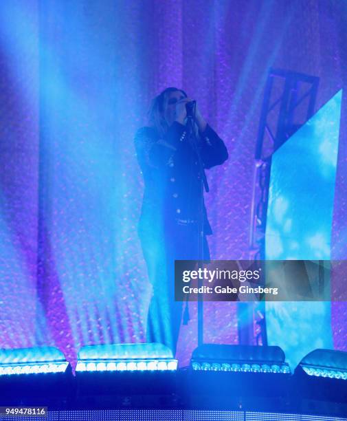 Singer Maynard James Keenan of A Perfect Circle performs during the Las Rageous music festival at the Downtown Las Vegas Events Center on April 20,...