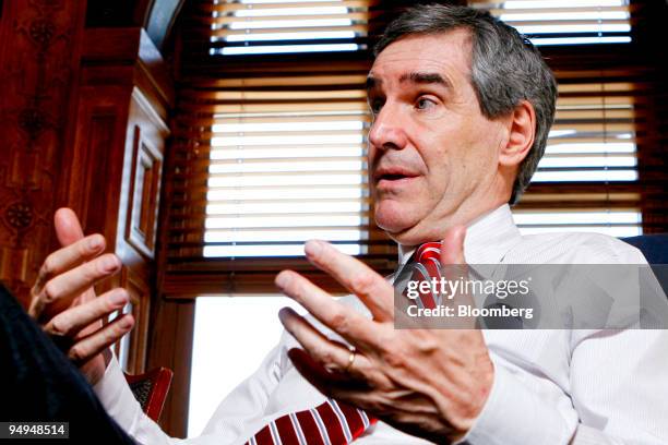 Michael Ignatieff, leader of Canada's opposition Liberal Party, speaks during an interview in his office on Parliament Hill in Ottawa, Ontario,...