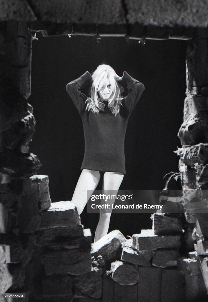 Brigitte Bardot on the set of "Two weeks in September"