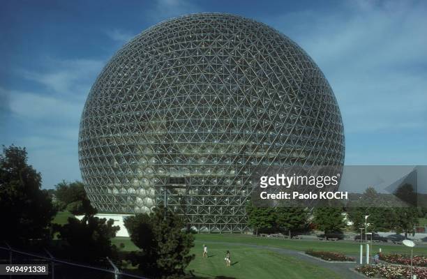La biosphère de Montréal, construite pour l'exposition universelle de 1967 sur l'île Sainte-Hélène, à Montréal, au Canada.
