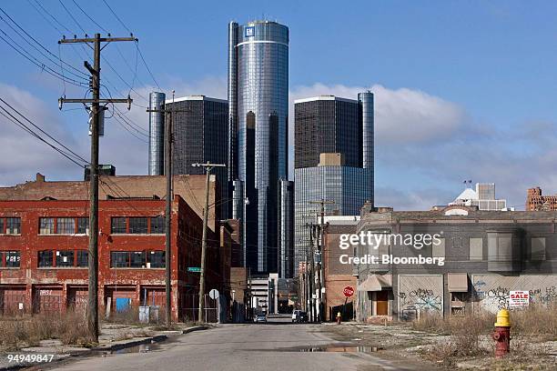 The headquarters of General Motors Corp. Stands in Detroit, Michigan, U.S., on Monday, March 30, 2009. U.S. President Barack Obama's administration...
