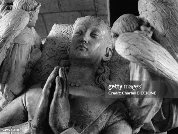 Gisant d'Agnès Sorel, favorite du roi Charles VII, sur son sarcophage à Loches, en Indre-et-Loir, en Frane.