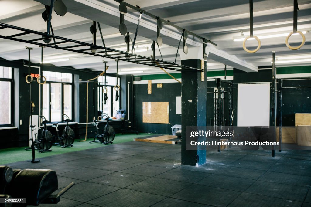 A Gym Scene With Various Equipment