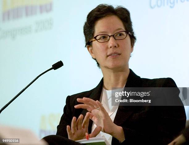 Sulian Tay, Goldman Sachs Group Inc. Managing director and co-head of the Asia ex-Japan natural resources group, speaks during a panel discussion at...