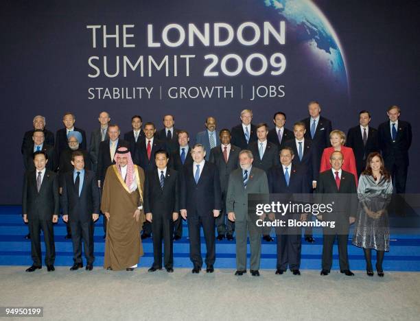 The G20 leaders pose for the family photograph without Stephen Harper, Canada's prime minister and a replacement for King Abdullah of Saudi Arabia....