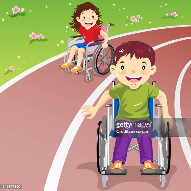paralympic games - paraplegic race stock illustrations