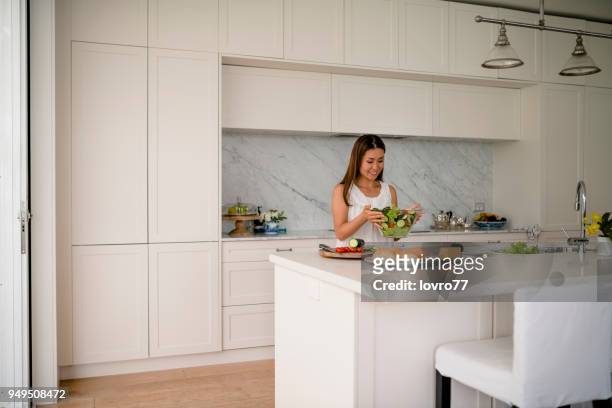 woman preparing lunch - grus rubicunda stock pictures, royalty-free photos & images