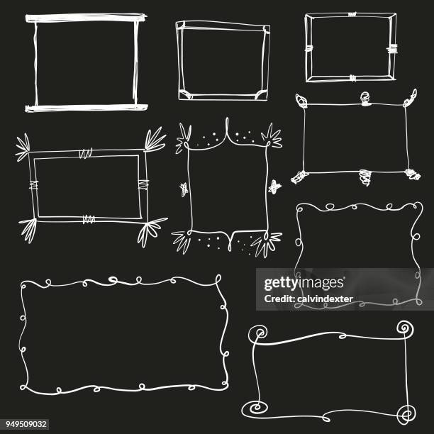 stockillustraties, clipart, cartoons en iconen met hand getekende frames-collectie - hand drawn frames