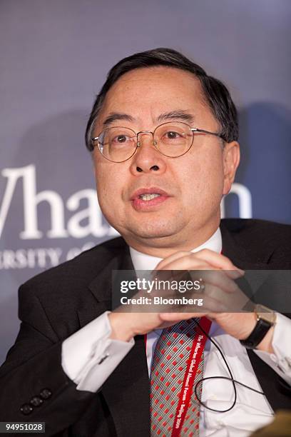 Ronnie C. Chan, chairman of Hang Lung Group Ltd., speaks at the Wharton Global Alumni Forum in Beijing, China, on Friday, June 12, 2009. The annual...