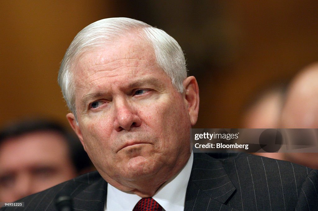 Robert Gates, U.S. secretary of defense, testifies at a hear
