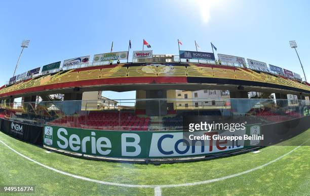 General view of Stadio Pino Zaccheria prior to the serie B match between Foggia Calcio and Bari FC at Stadio Pino Zaccheria on April 21, 2018 in...