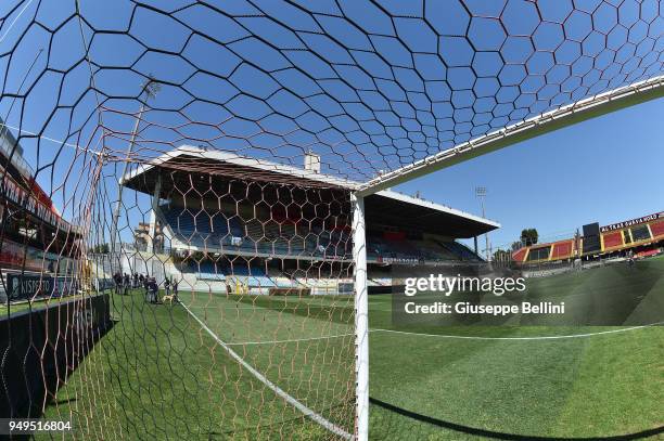 General view of Stadio Pino Zaccheria prior to the serie B match between Foggia Calcio and Bari FC at Stadio Pino Zaccheria on April 21, 2018 in...