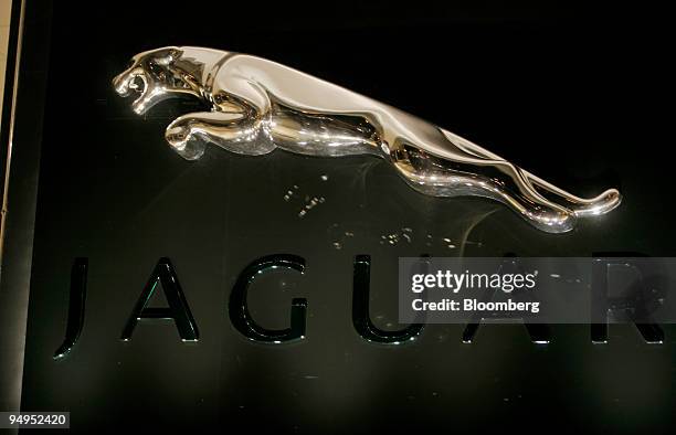 The Jaguar logo is displayed outside of the Jaguar Land Rover showroom in Mumbai, India, on Saturday, Aug. 29, 2009. Tata Motors Ltd., the Indian...