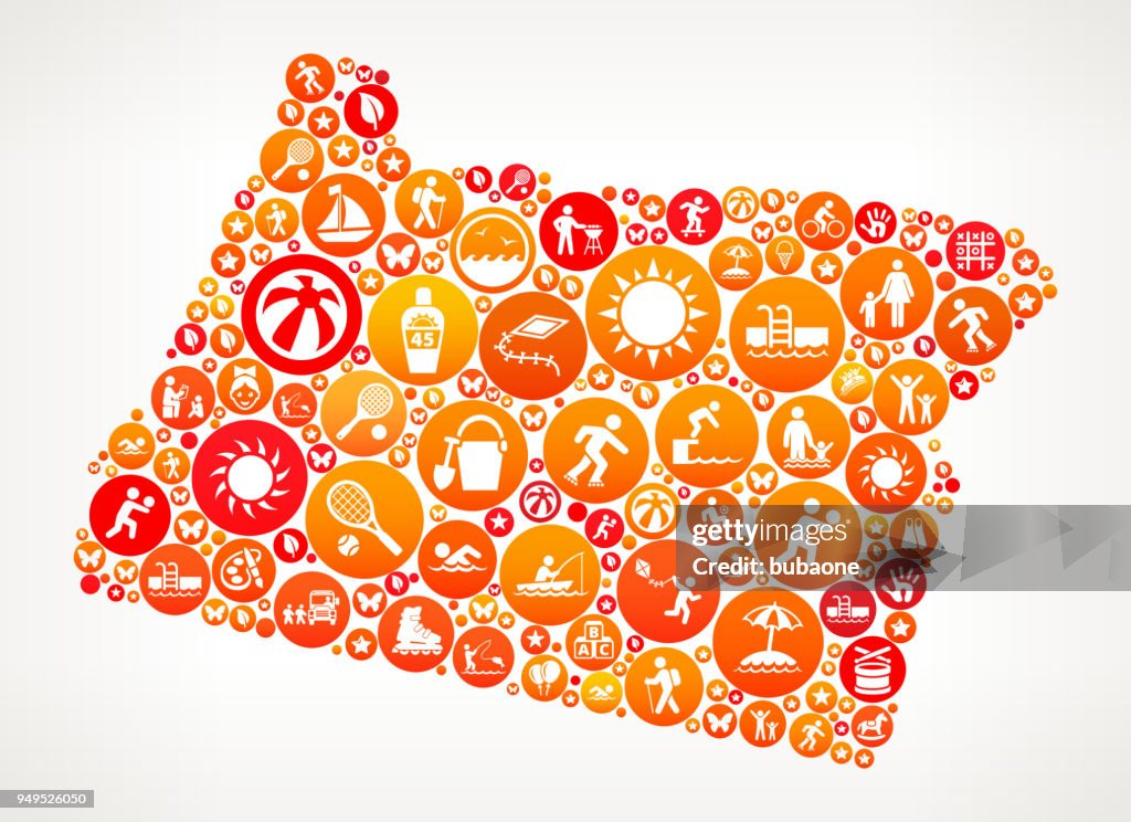 Oregon Summer Camp Fun Icon Pattern