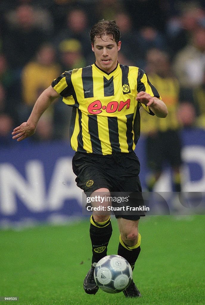 Lars Ricken Mini Face Lars Ricken of Borussia Dortmund on the ball during the Bundesliga ...