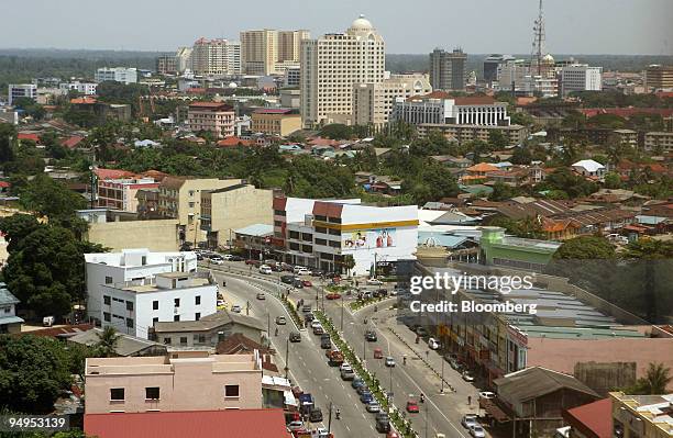 An aerial view shows Kota Bharu in Kelantan, Malaysia, on Wednesday, Sept. 9, 2009. Growing Islamic conservatism in Malaysia's Kelantan state and...