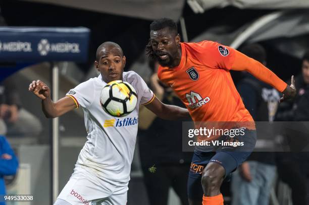 William de Amorim of Kayserispor, Sheyi Emmanuel Adebayor of Istanbul Medipol Basaksehir FK during the Turkish Spor Toto Super Lig football match...