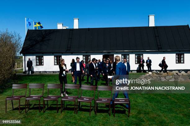 Members of the United Nations Security Council arrive for a group photo during the annual informal working meeting with the UN Security Council on...