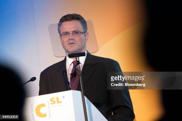Tarek Robbiati, chief executive officer of CSL Ltd., speaks at a news conference in Hong Kong, China, on Wednesday, Sept. 2, 2009. ZTE Corp. Said the...