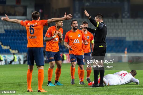 Alexandru Epureanu of Istanbul Medipol Basaksehir FK, Manuel da Costa of Istanbul Medipol Basaksehir FK, Arda Turan of Istanbul Medipol Basaksehir...