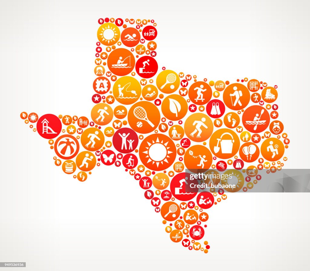 Texas Summer Camp Fun Icon Pattern