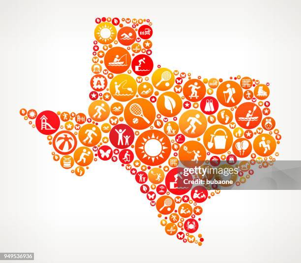texas summer camp fun icon pattern - texas beach stock illustrations