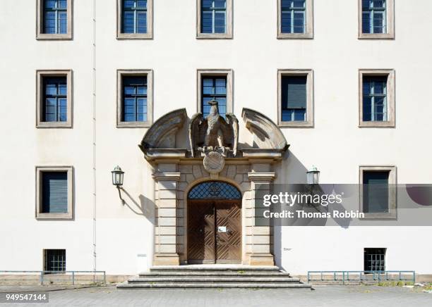 district court, portal in the main building, erlangen, middle franconia, bavaria, germany - erlangen stock pictures, royalty-free photos & images