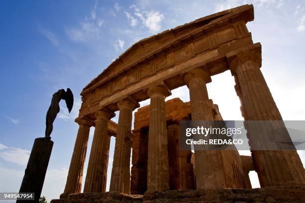 Valle dei Templi valley. Mitoraj sculpture. Agrigento. Sicily. Italy. Europe.