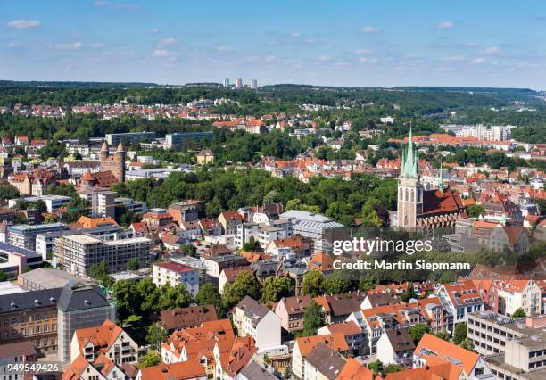 view from ulm minster, st. pauls church and st. georges church, ulm, upper swabia, swabia, baden-wuerttemberg, germany - ulmer münster stock-fotos und bilder