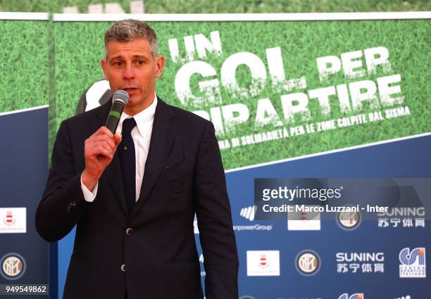 Francesco Toldo during Inter Forever Team Unveils New Training Ground on April 21, 2018 in Tolentino, Italy.