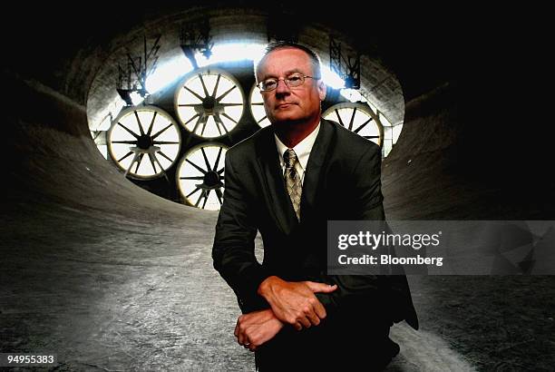 James Hansen, a historian, poses inside the wind tunnel at the ONERA French Aerospace Lab in Meudon, outside Paris on Monday, June 15 , 2009. Hansen...