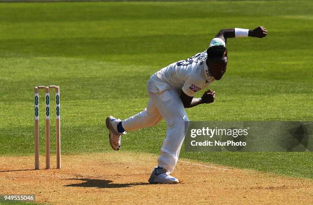 Fidel Edwards of Hampshire ccc during Specsavers County Championship - Division One, day one match between Surrey CCC and Hampshire CCC at Kia Oval,...