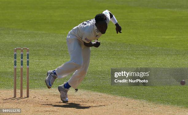 Fidel Edwards of Hampshire ccc during Specsavers County Championship - Division One, day one match between Surrey CCC and Hampshire CCC at Kia Oval,...