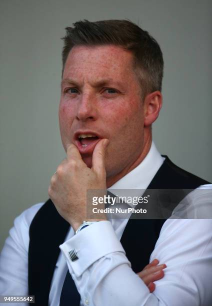 Neil Harris manager of Millwall during Championship match between Millwall against Fulham at The Den stadium, London England on 20 April 2018