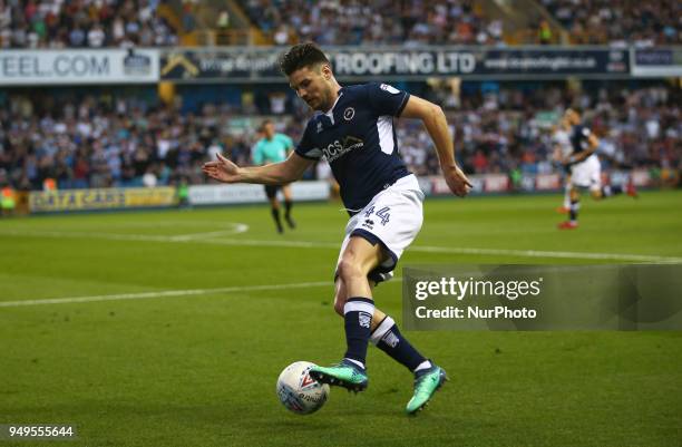 Ben Marshall of Millwall during Championship match between Millwall against Fulham at The Den stadium, London England on 20 April 2018