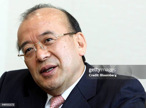 Hiromichi Funahashi, chairman and chief executive officer of OMC Card Inc., speaks during an interview in Tokyo, Japan, on Monday, March 30, 2009....