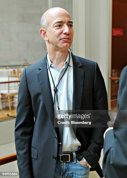 Jeff Bezos, chairman, president, and chief executive officer of Amazon.com, attends the "Disruptive by Design" WIRED Magazine Business Conference in...