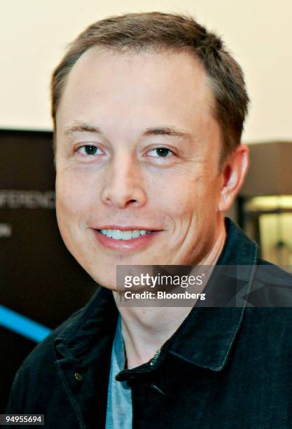 Elon Musk, chairman and chief executive officer of Tesla Motors, poses for a photo during the "Disruptive by Design" WIRED Magazine Business...