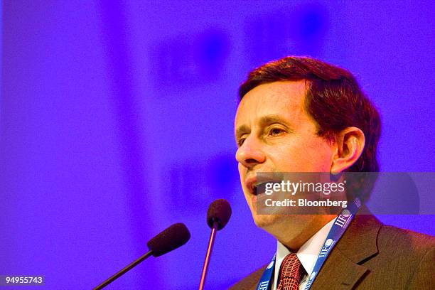 Jose de Gregorio, governor of Banco Central de Chile, speaks during a session at the 2009 Institute of International Finance Spring Membership...