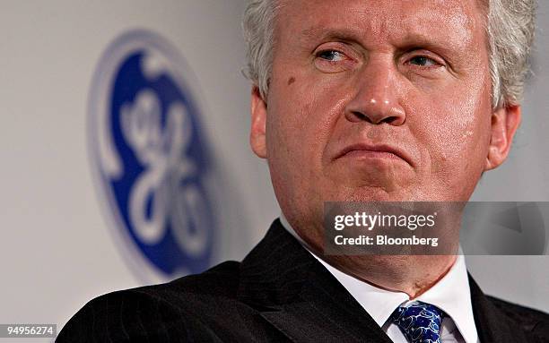 Jeffrey Immelt, chairman and chief executive officer of General Electric Co., listens during a news conference in New York, U.S., on Thursday, April...