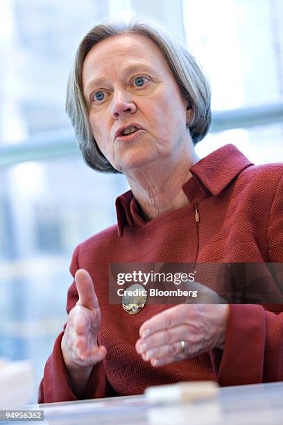 Shirley Tilghman, president of Princeton University, speaks during an editorial board meeting in New York, U.S., on Thursday, April 2, 2009. Tilghman...