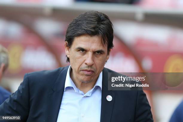 Chris Coleman manager of Sunderland during the Sky Bet Championship match between Sunderland and Burton Albion at Stadium of Light on April 21, 2018...