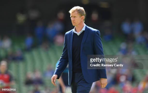 Dublin , Ireland - 21 April 2018; Leinster head coach Leo Cullen ahead of the European Rugby Champions Cup Semi-Final match between Leinster Rugby...