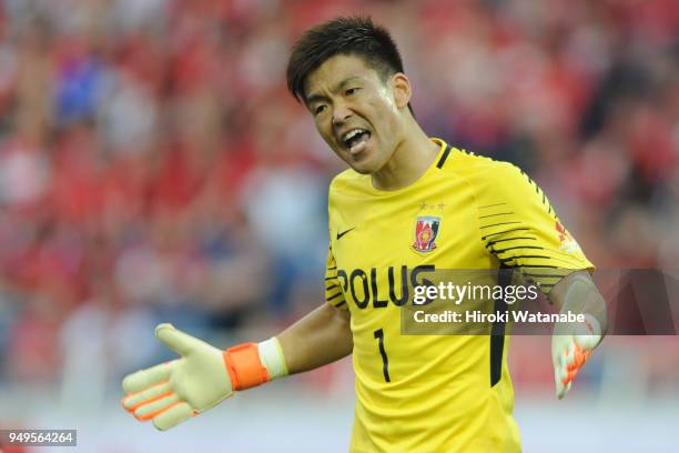 Shusaku Nishikawa of Urawa Red Diamonds gestures during the J.League J1 match between Urawa Red Diamonds and Consadole Sapporo at Saitama Stadium on...