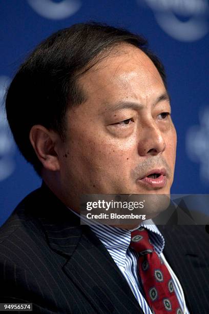 John Zhao, chief executive officer of Hony Capital Ltd., attends a panel discussion at the 2009 World Economic Forum Meeting of New Champions in...