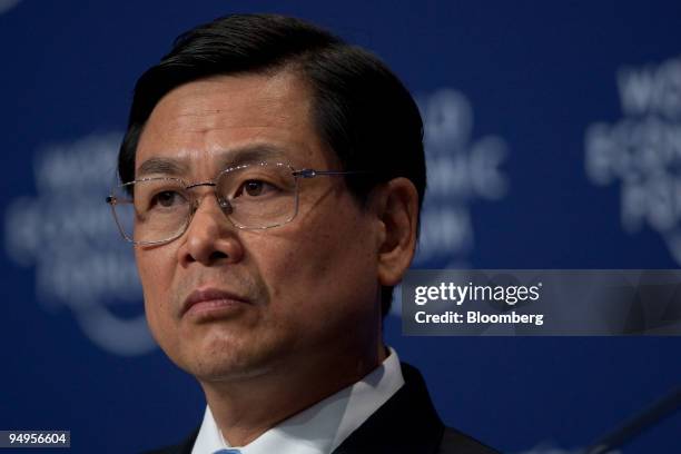 Chen Yunxian, mayor of Foshan, Guangdong province, China, attends a panel discussion at the 2009 World Economic Forum Meeting of New Champions in...