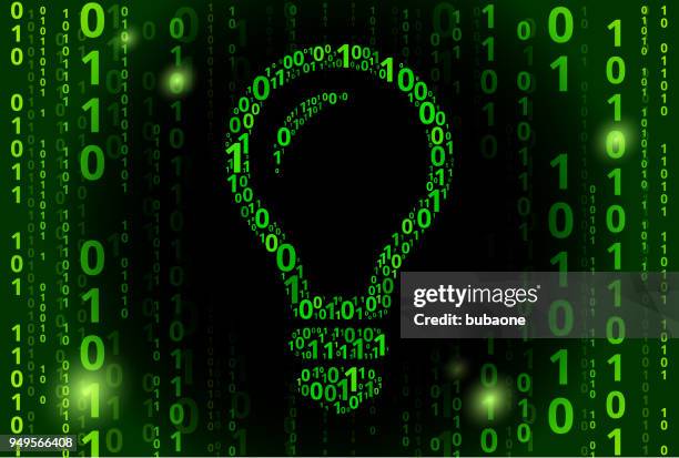 lightbubl binary code vector pattern background - binary code lightbulb stock illustrations