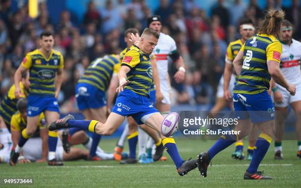 Blues player Gareth Anscombe in action during the European Challenge Cup Semi-Final match between Cardiff Blues and Section Paloise at Cardiff Arms...